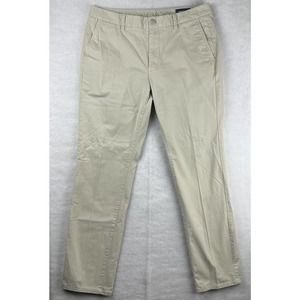 Bonobos Slim Fit Men's Khaki Beige Chino Pants 34x32 Cotton Casual Flat Straight